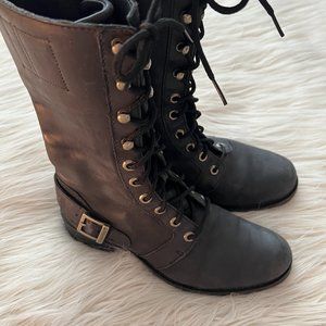 Timberland Lace Up Black Leather Boots - Size 7